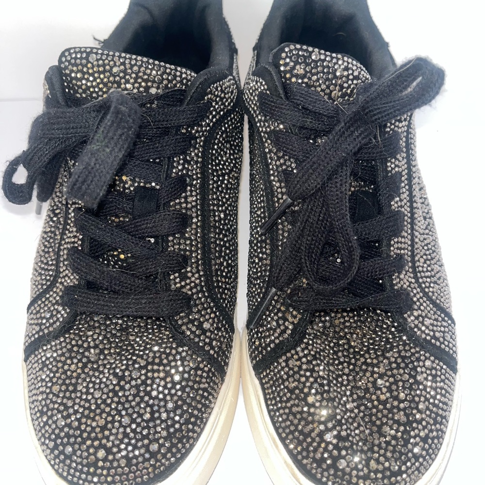 Sparkling Black and Silver Women's Sneakers